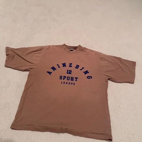 Anine Bing Caden Tee League/Camel Size Small - Picture 2 of 2